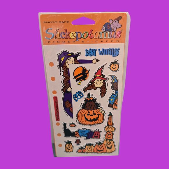 Sealed Stickopotamus Vintage Halloween Stickers Witches Brew & Rare Best Witches - Picture 2 of 7